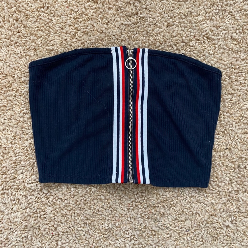 Zip Detail Tube Top